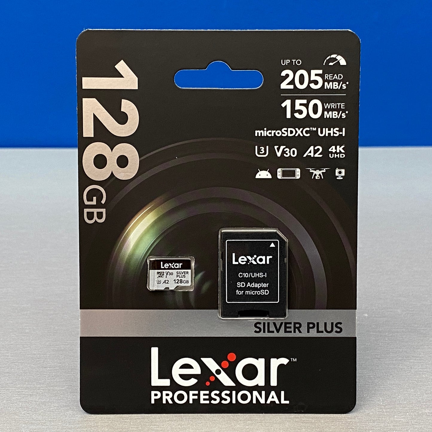 Lexar Silver Plus microSDXC UHS-I V30 - 128GB - 205MB/s | NOVO
