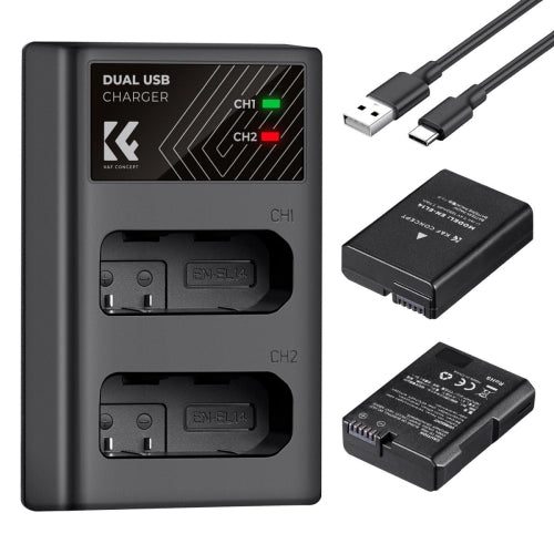 Carregador Duplo K&F Concept + 2x Baterias EN-EL14