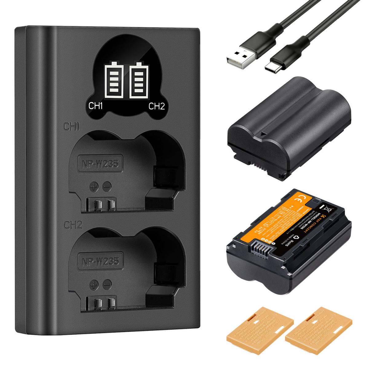 Carregador Duplo K&F Concept + 2x Bateria NP-W235