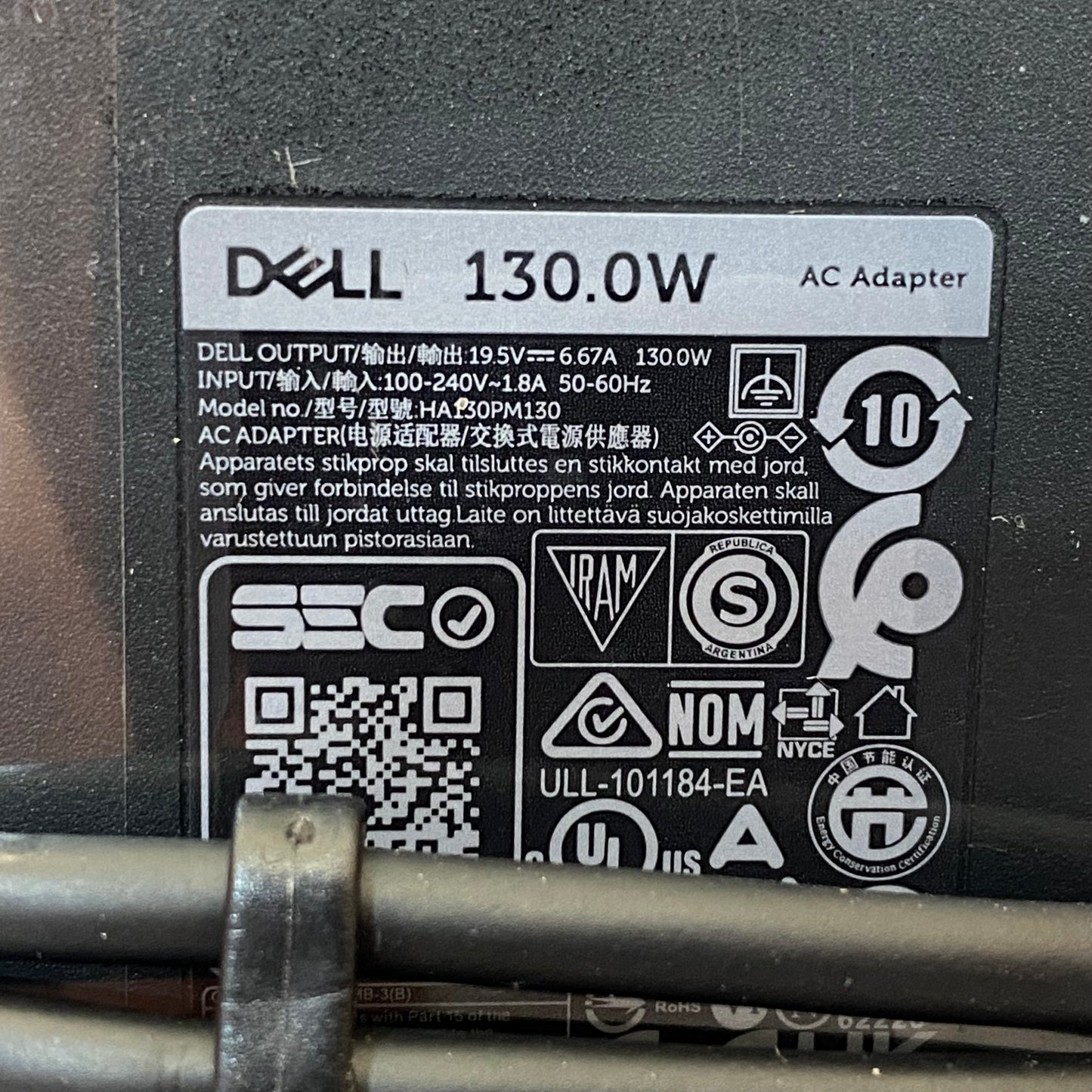 Carregador Dell HA130PM130 (NOVO) - 130W - 6.67A