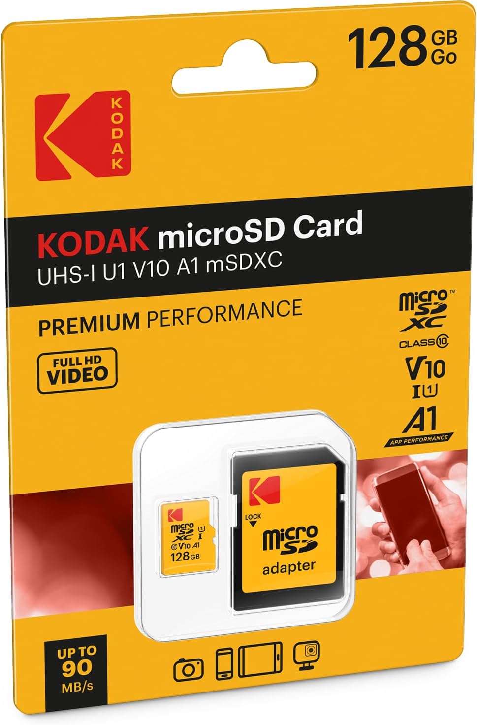 Kodak microSDXC 128GB UHS-I U1 V10 90MB/s - NOVO