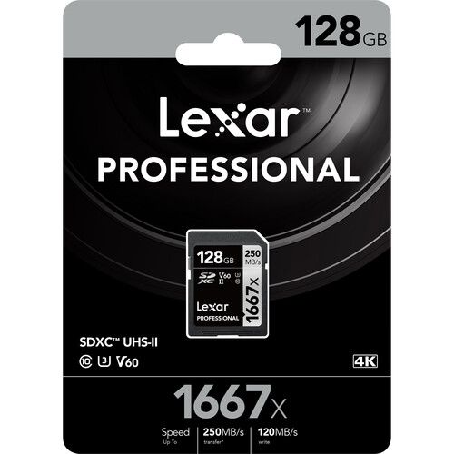 Lexar Professional 128GB SDXC V60 UHS-II (250/120MB/s) - NOVO