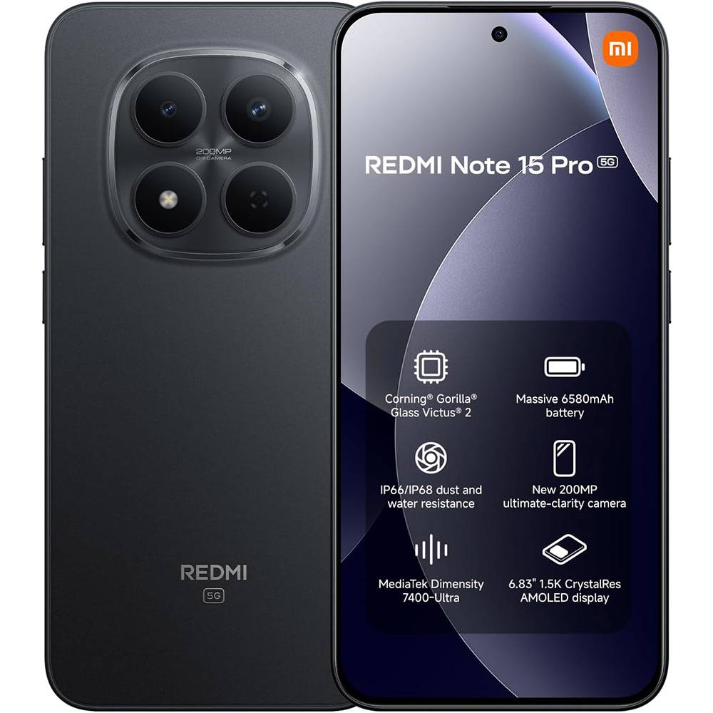 Xiaomi Redmi Note 15 Pro 5G | 8GB/256GB | Black | NOVO