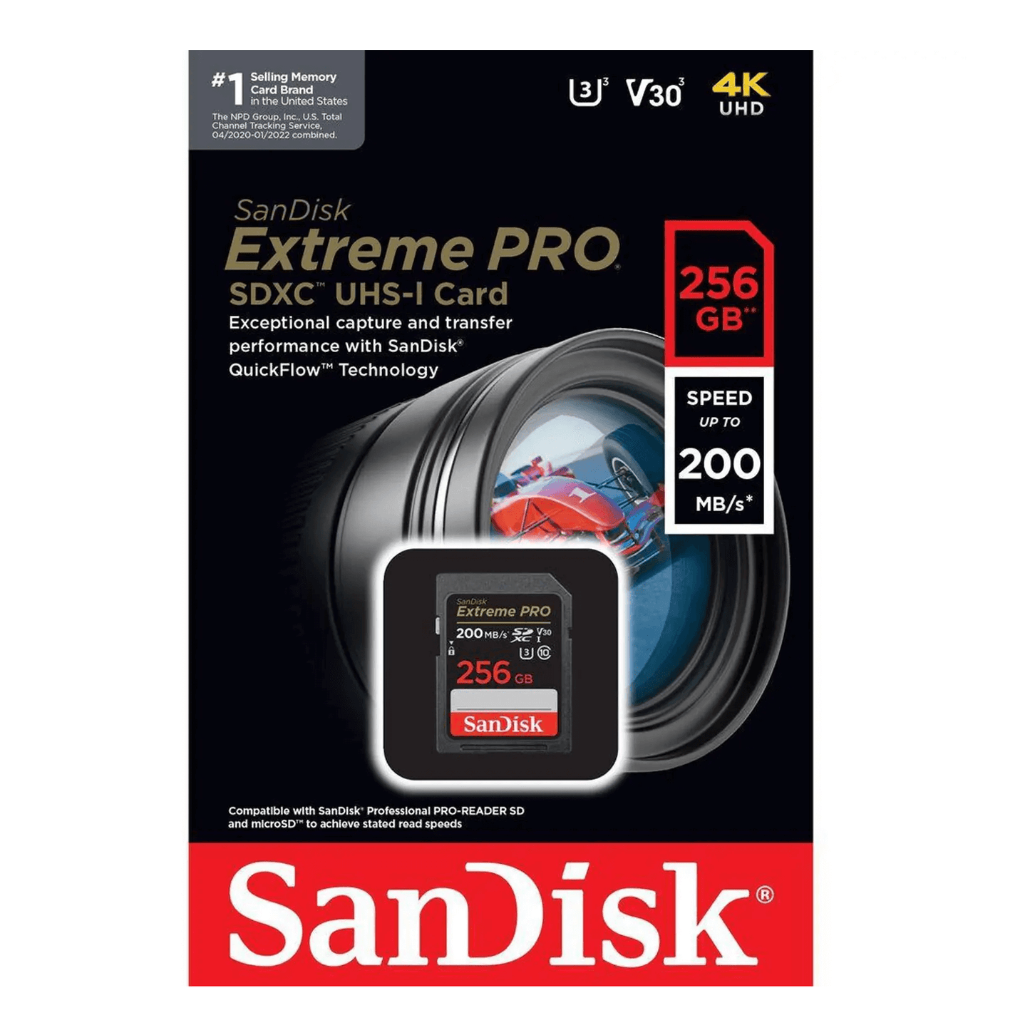 SanDisk Extreme Pro SDXC 256GB - 200MB/s V30 UHS-I