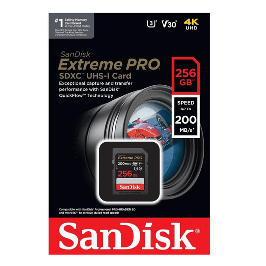 SanDisk Extreme Pro SDXC 256GB - 200MB/s V30 UHS-I