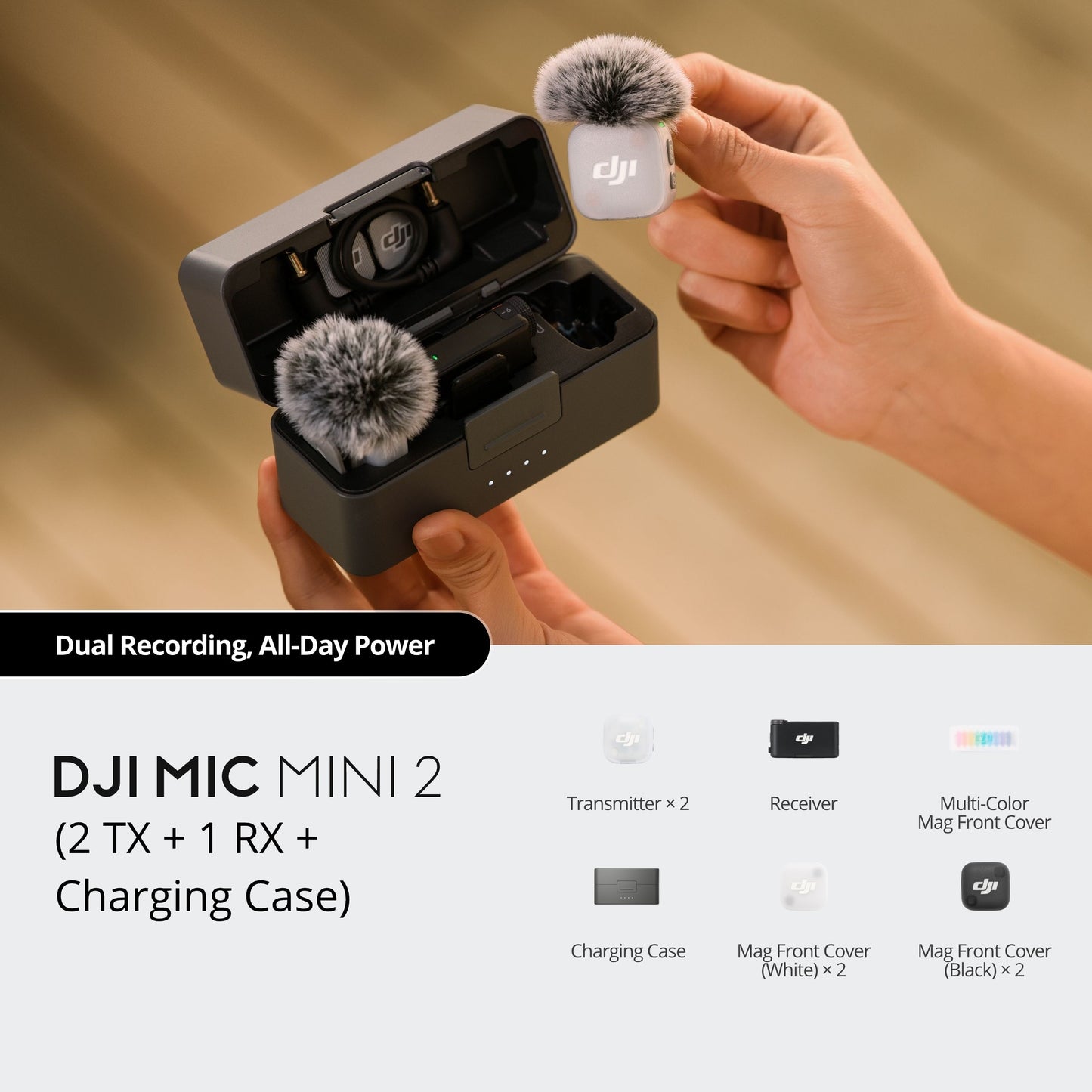 DJI Mic Mini 2 | 2 TX + 1 RX + Charging Case | NOVO