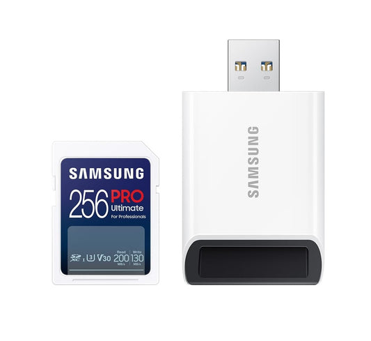 Samsung Pro Ultimate SDXC 256GB V30 UHS-I + Adaptador SD USB-A 3.0 | NOVO