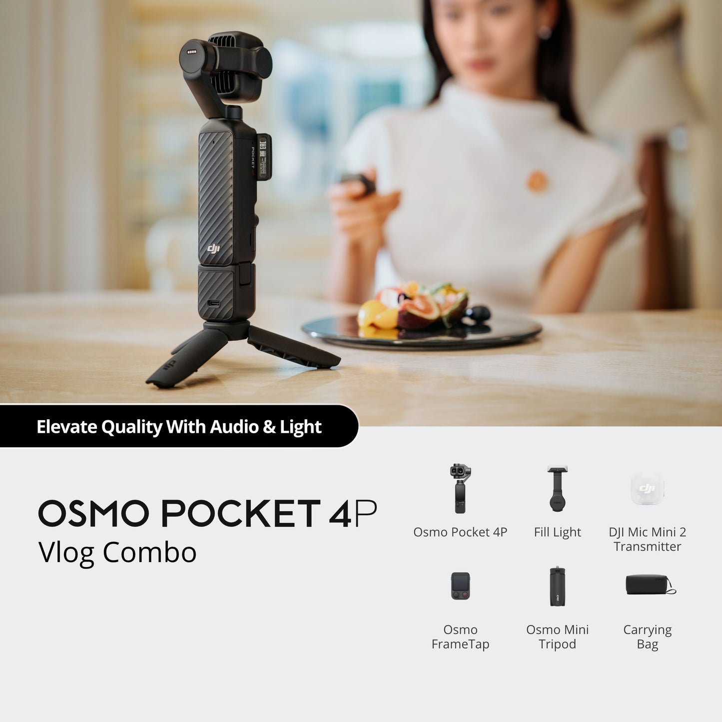DJI Osmo Pocket 4P | Vlog Combo | NOVO