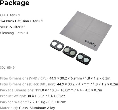 SmallRig 6649 - Filter Kit para DJI Osmo Pocket 4P