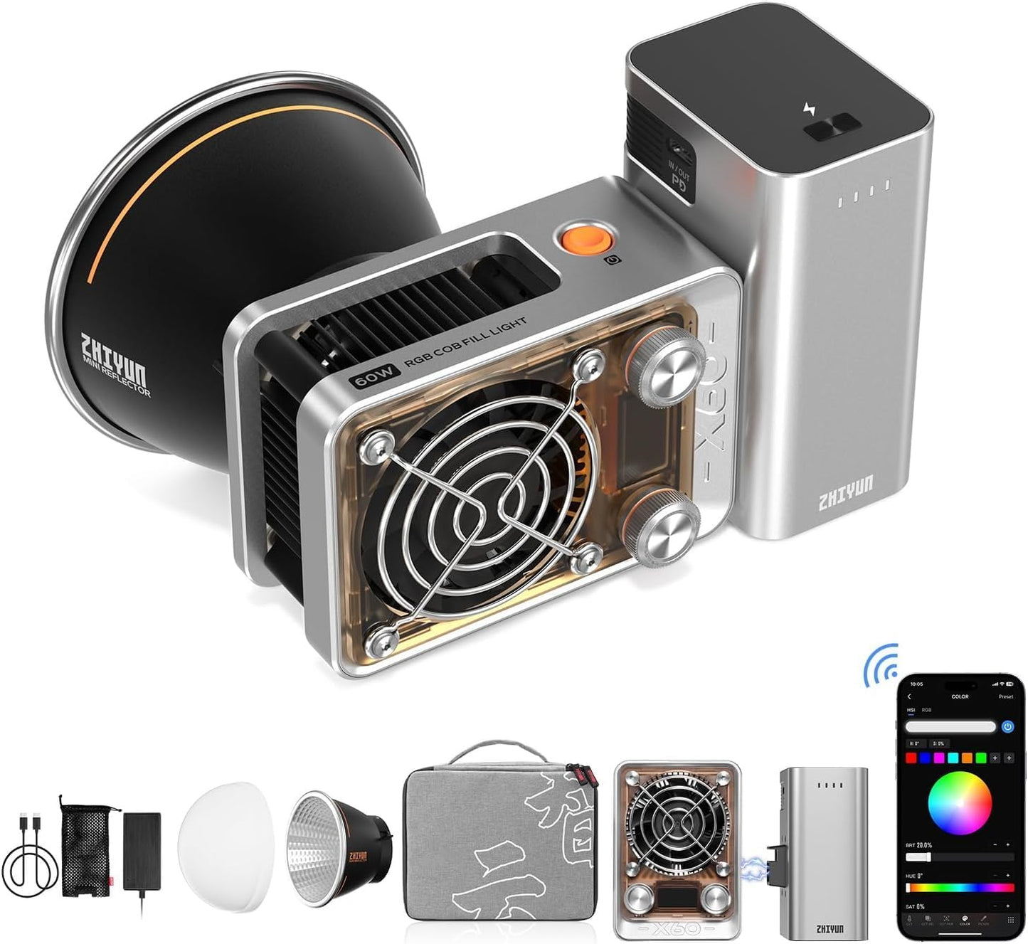 Zhiyun Molus X60 RGB COB Light Combo | NOVO