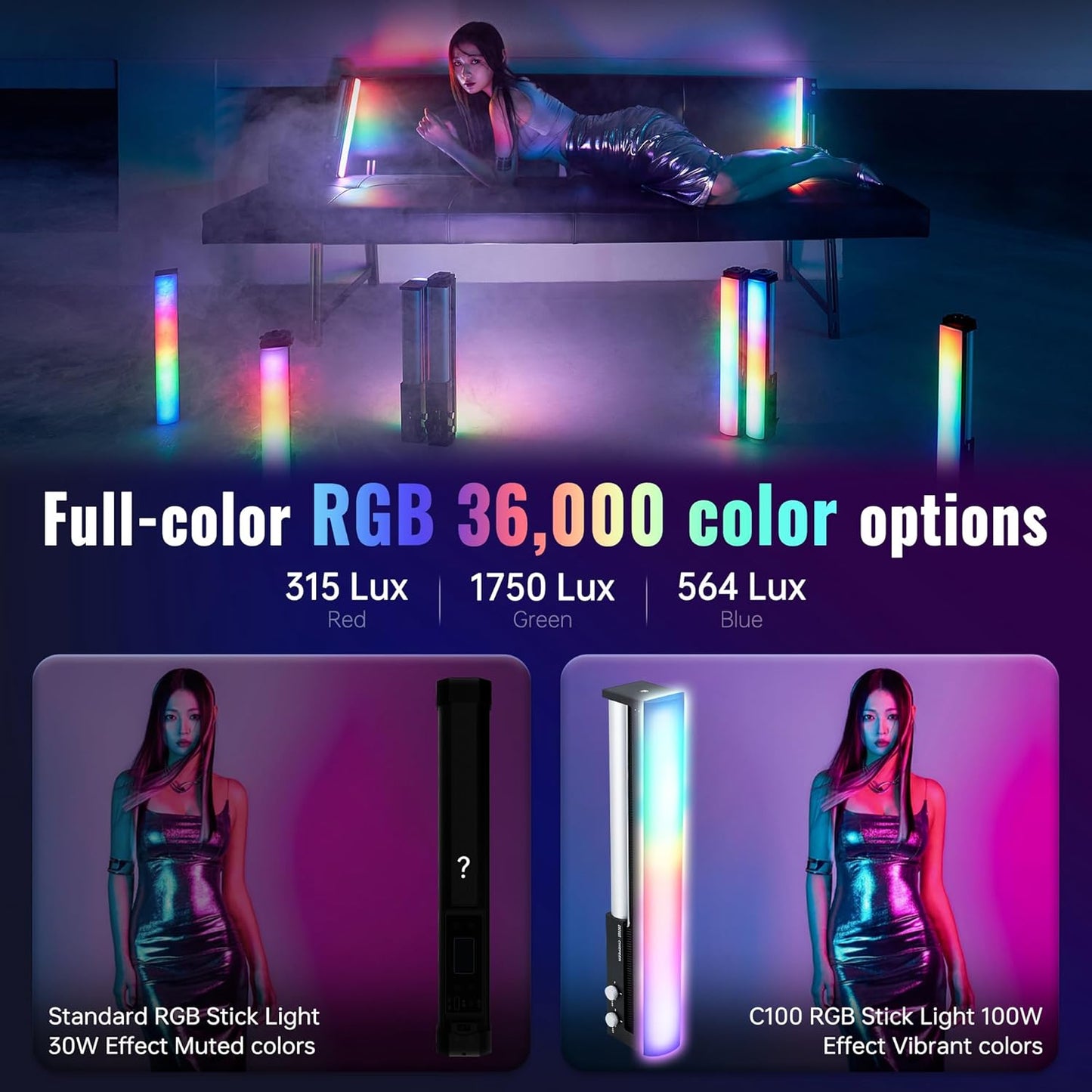 Zhiyun Cinepeer C100 Multi Color Light Bar Combo | NOVO