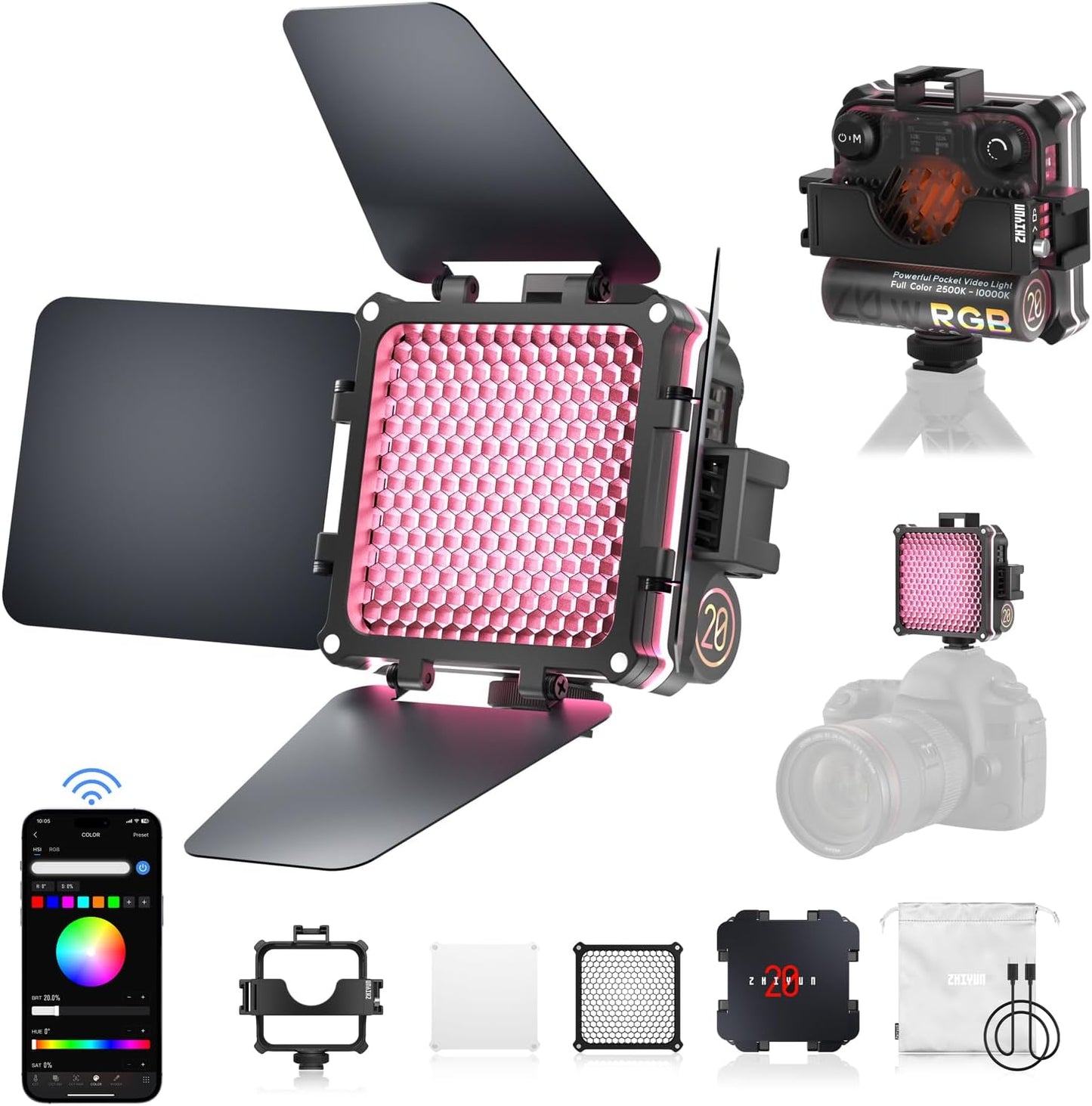 Zhiyun Fiveray M20C Fill Light RGB | 20W | NOVO