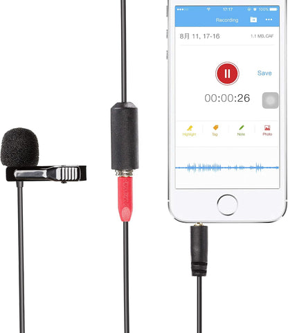 Saramonic SR-LMX1+ (Lavalier Clip-on Microphone - iOS | Android) - NOVO
