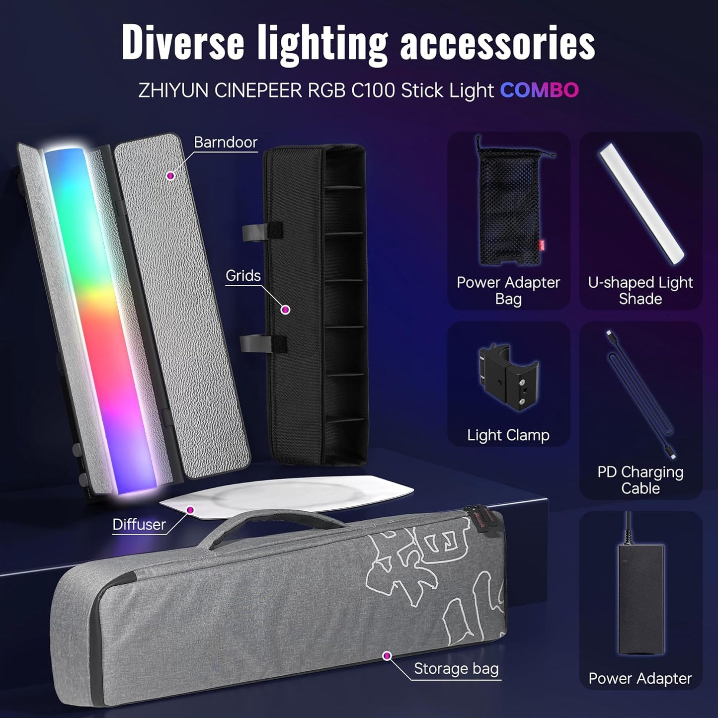 Zhiyun Cinepeer C100 Multi Color Light Bar Lite | NOVO
