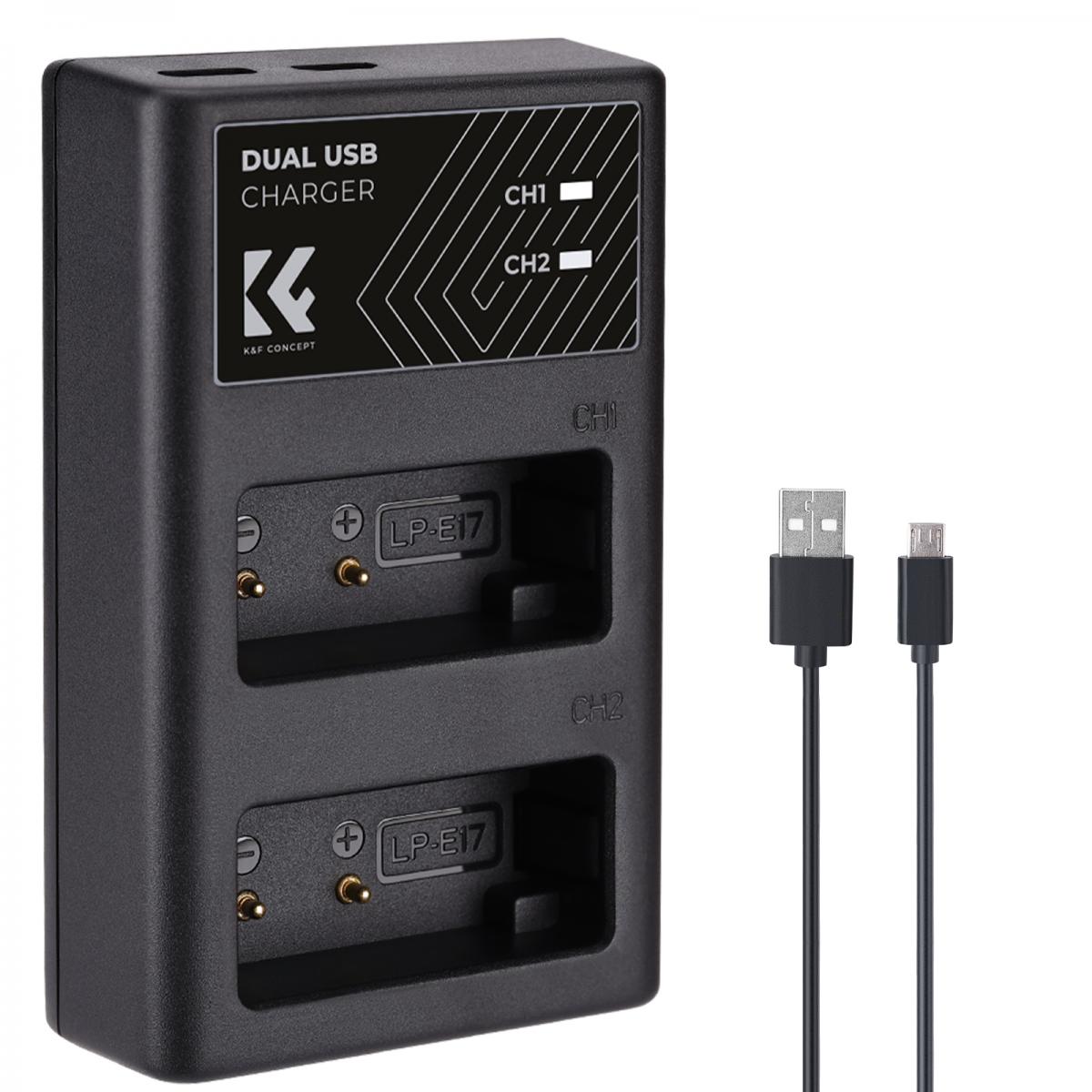 Carregador K&F Concept - Bateria Canon LP-E17