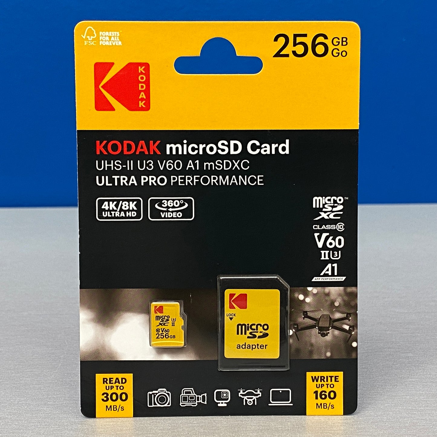 Kodak microSD Card  256 GB UHS-II U3 V60 - 300MB/s