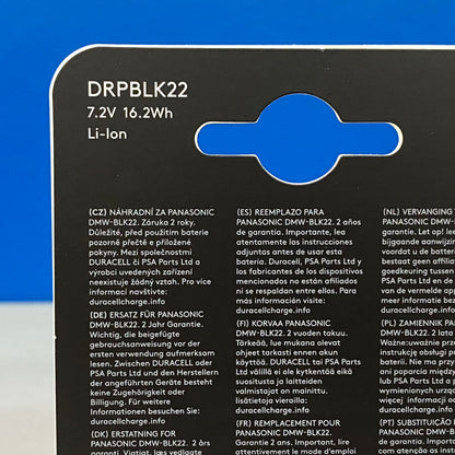 Bateria Duracell - Panasonic DMW-BLK22 (NOVA)