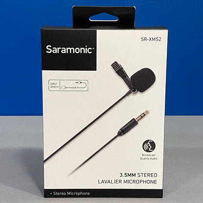 Saramonic SR-XMS2 (3.5mm Stereo Lavalier Microphone) - NOVO