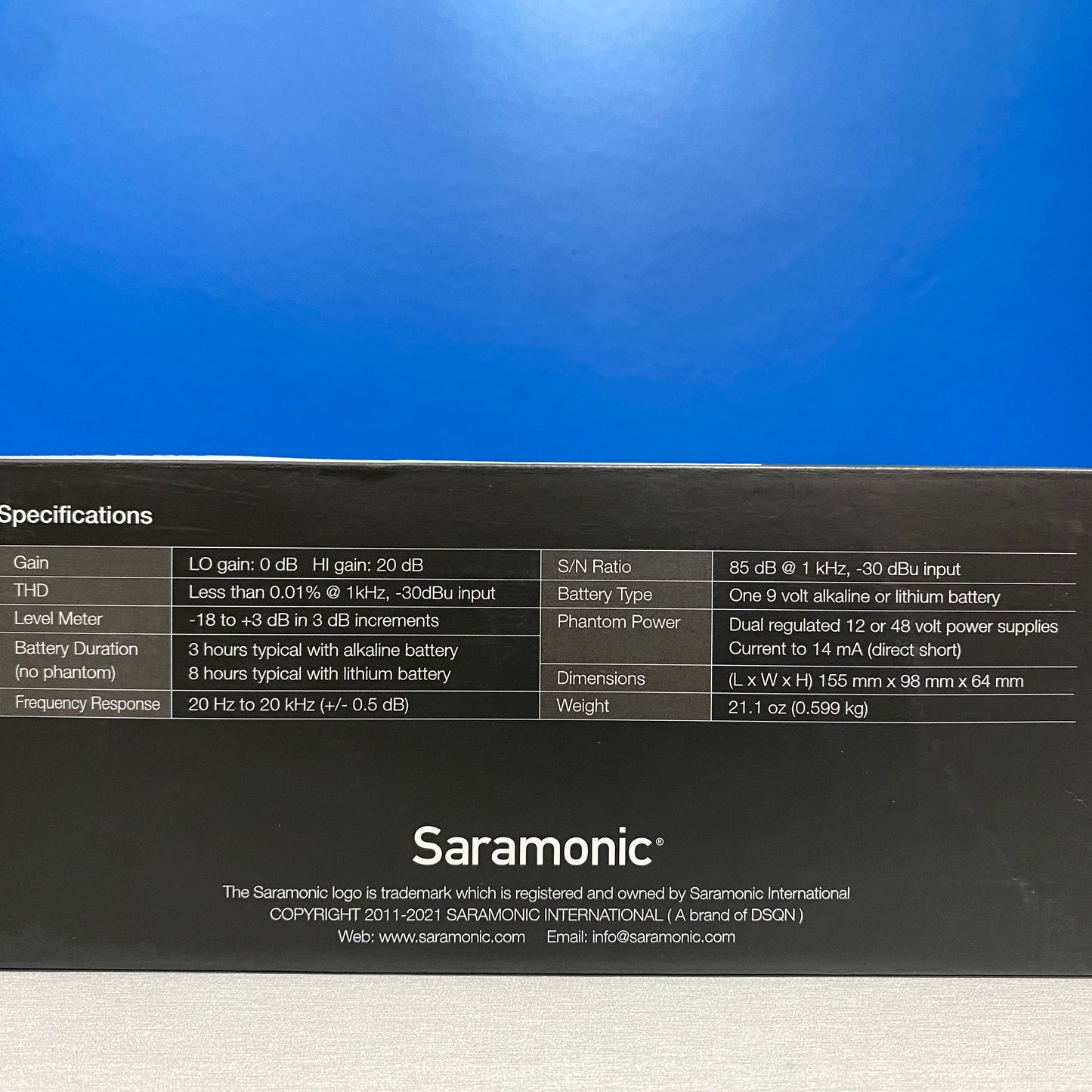Saramonic SR-AX107 (2-Channel Preamp XLR Audio Adapter) - NOVO
