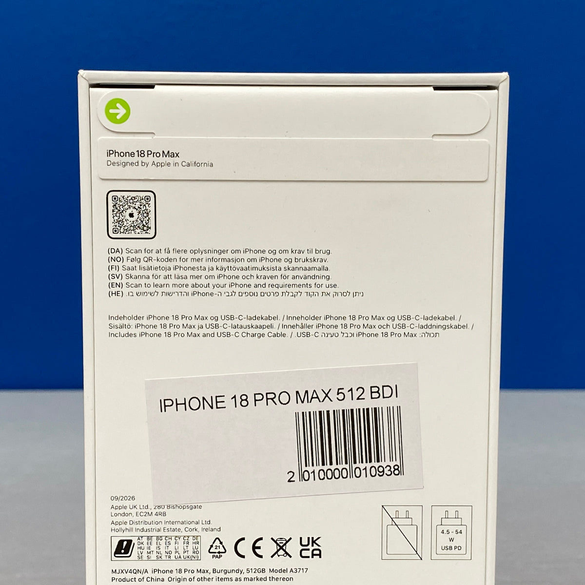 Apple iPhone 18 Pro Max 512GB | Burgundy | NOVO | Stock disponivel em loja