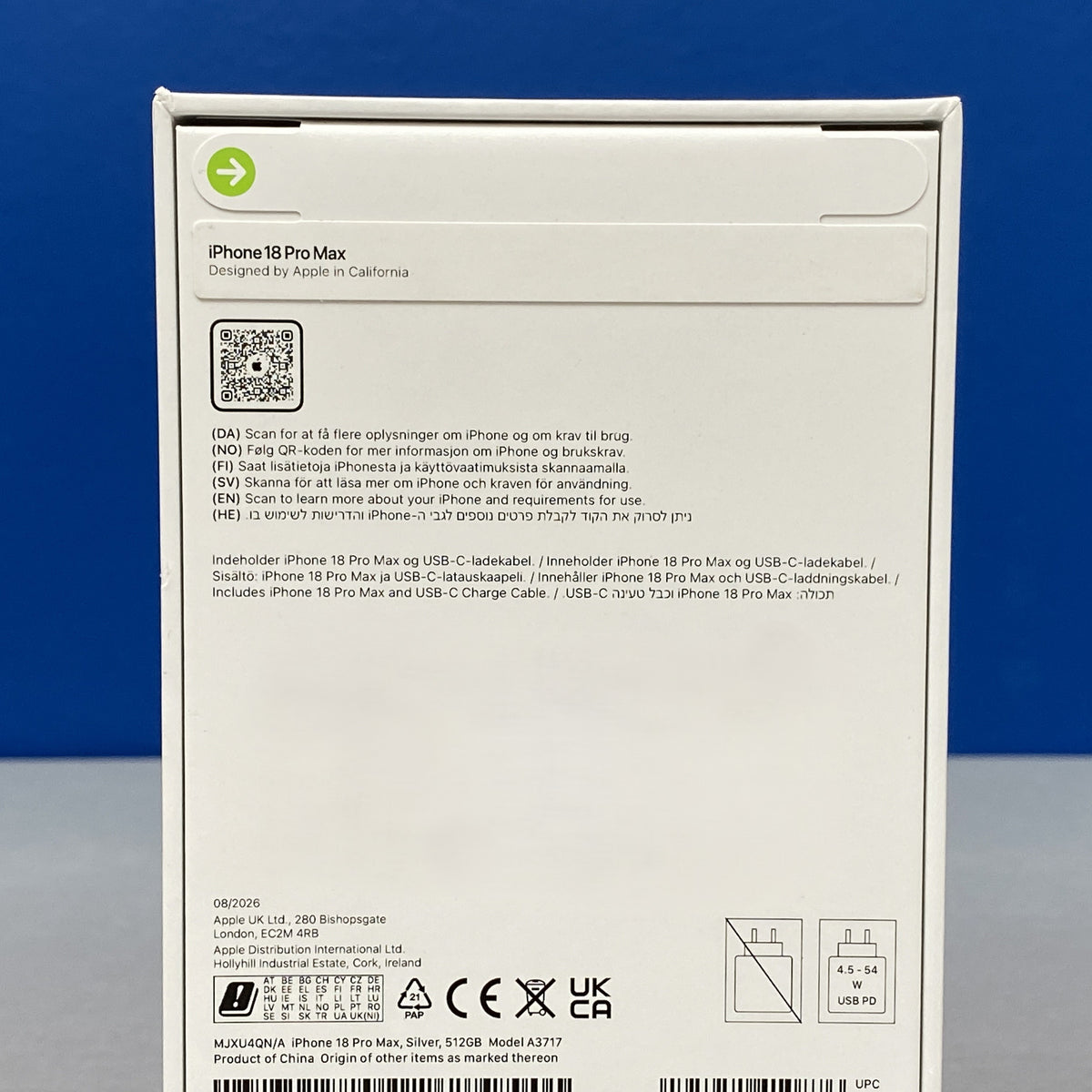 Apple iPhone 18 Pro Max 512GB | Silver | NOVO | Stock disponivel em loja