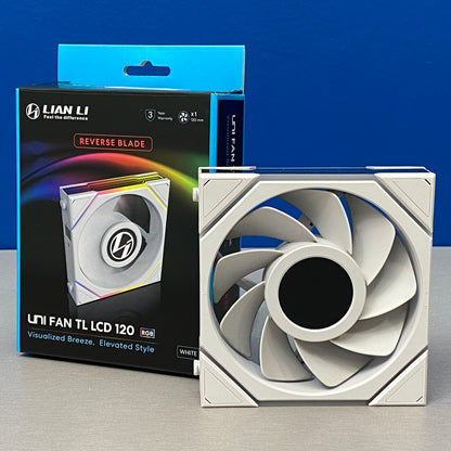 Lian Li UNI Fan TL120 LCD RGB Reverse PWM Branco 120mm