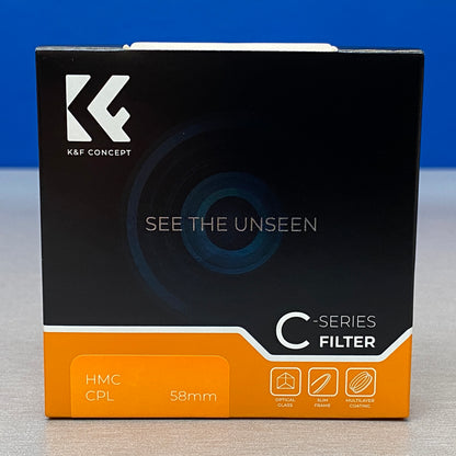 K&F Concept CPL Slim 58mm (Filtro Polarizador Circular) - NOVO