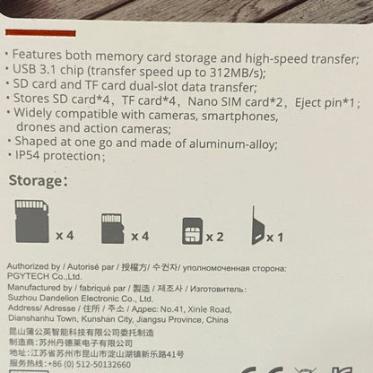 PGYTECH Micro SD/SD High-Speed Card Reader Case (NOVO)