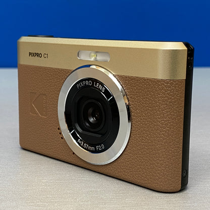 Kodak PixPro C1 - 13MP | Brown | 16GB Micro SD + Leitor USB-C | NOVA