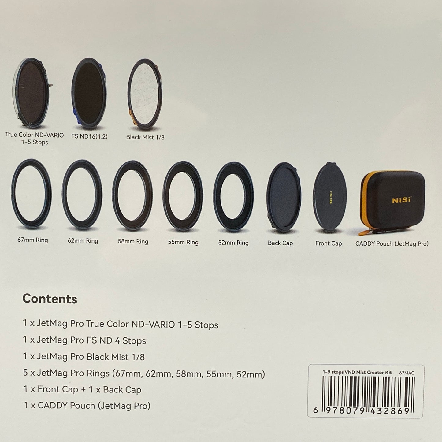 NiSi JetMag Pro 1-9 Stops VND Mist Creator Kit | 67MAG | NOVO