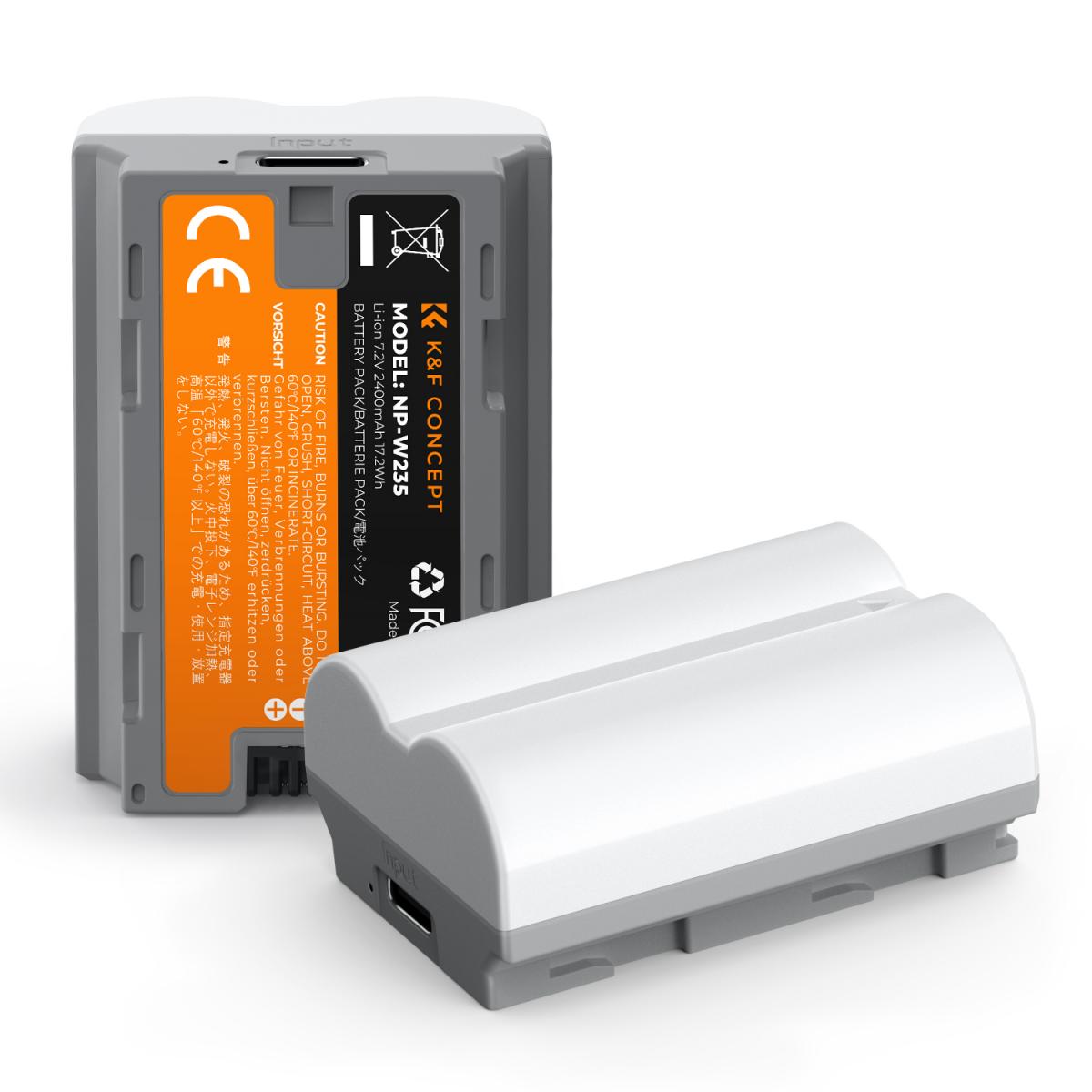 Baterias K&F Concept Kit 2x Baterias USB Type C - Fujifilm NP-W235