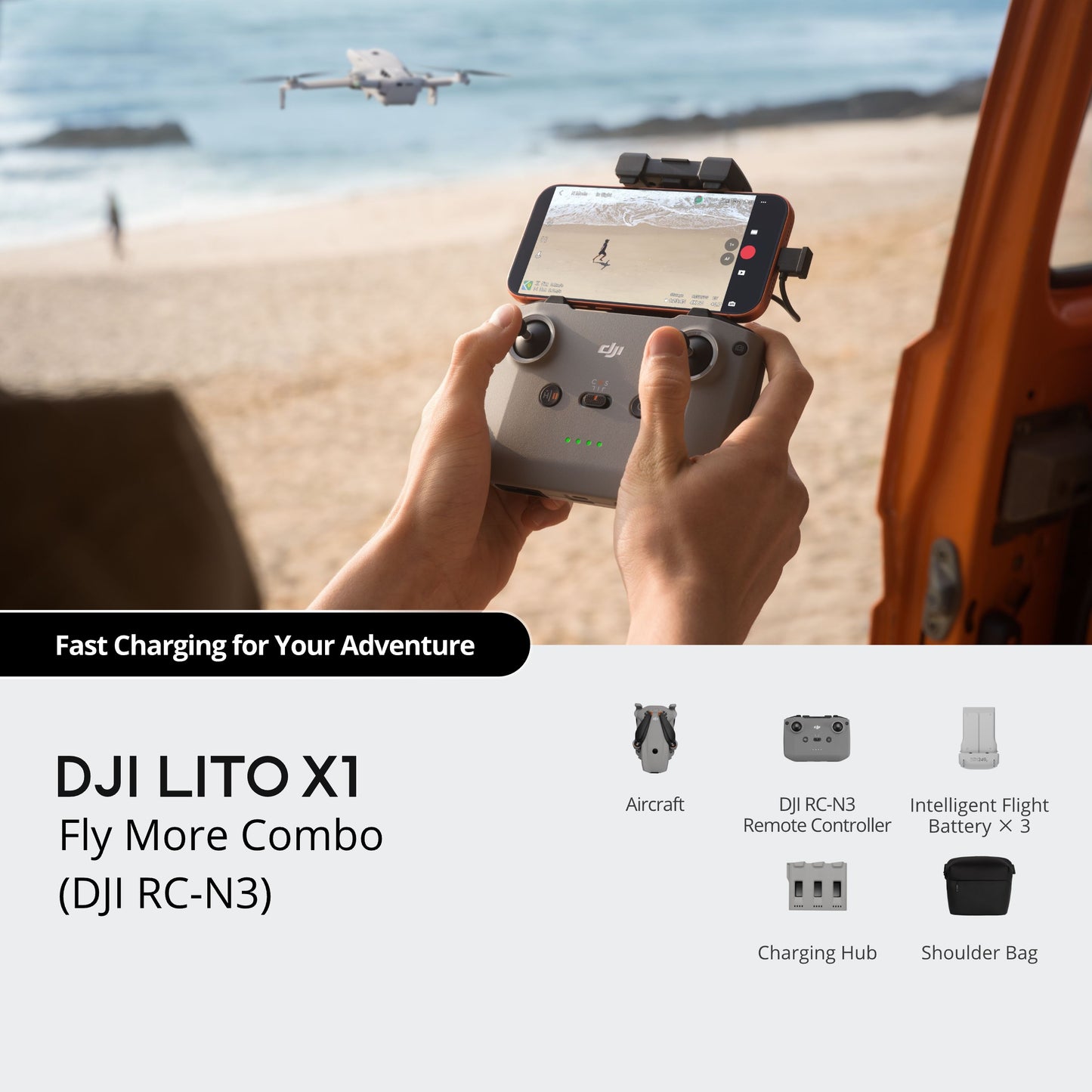 DJI Lito X1 Fly More Combo | RC-N3 | NOVO