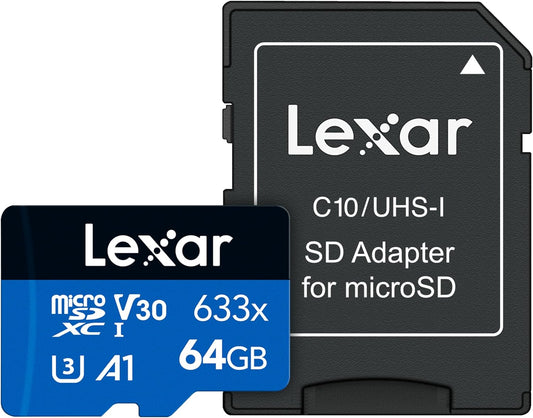 Lexar microSDXC x633 - 64GB - 100MB/s V30 c/Adaptador - NOVO