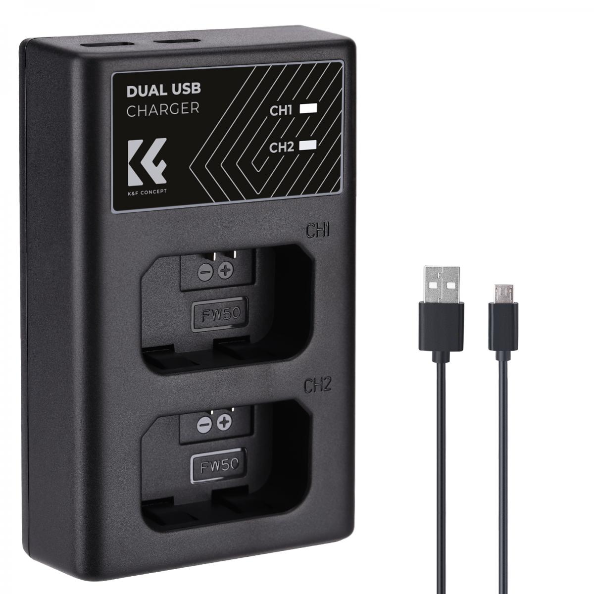 Carregador K&F Concept - Bateria Sony NP-FW50