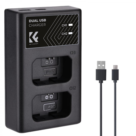 Carregador K&F Concept - Bateria Sony NP-FW50