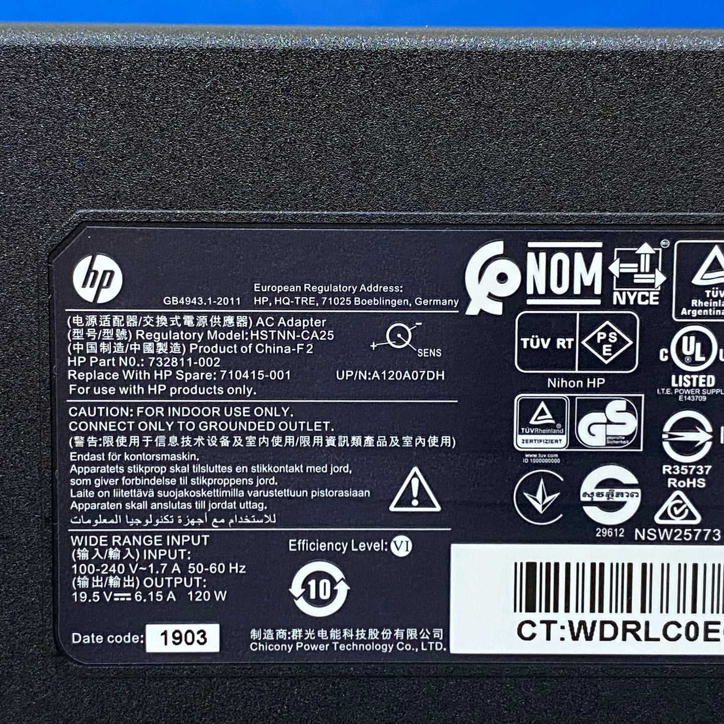 Carregador HP - 120W (NOVO)