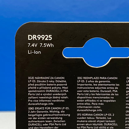 Bateria Duracell - Canon LP-E5
