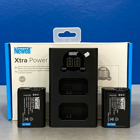 Carregador Duplo Newell + 2x Baterias NP-FW50 (NOVA)