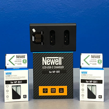 Carregador Duplo Newell + 2x Baterias Sony NP-BX1 (NOVO)